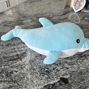 Go! Games Snoozimals 20" Stuffed Plush Blue Dolphin Squishy Soft Pillow Toy